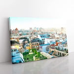 Big Box Art Rooftop View of Gran Canaria Painting Canvas Wall Art Print Ready to Hang Picture, 76 x 50 cm (30 x 20 Inch), White, Greige, Olive, Green, Olive, Green, Olive, Green