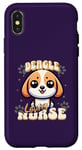 Coque pour iPhone X/XS Joli design kawaii pour l'infirmière « Beagle Loving Nurse »
