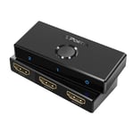 HDMI Switch 4K 60Hz, PORTTA Bi-Directional HDMI Splitter 1 in 2 Out, HDMI 2.0 commutateur 2 in 1 Out hub Compatible HDR HDCP2.3 3D pour Blu-Ray Xbox PS4 PS5 Roku Fire Stick HDTV Monitor -Noir