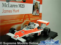 Supreme Models MCLAREN M23 FORMULA 1 RACING MODEL CAR JAMES HUNT 1:43 SCALE 1976 ONE RED/WHI R0