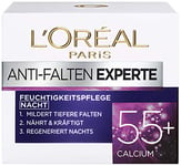 L'Oréal Paris Lot de 3 crèmes pour Le Visage Anti-Rides Experte 55+ Crème de Nuit pour Les Femmes à partir de 55 Ans au Calcium 3 x 50 ML