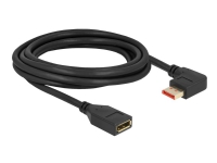 Delock - DisplayPort-förlängningskabel - DisplayPort (hane) vänstervinklad till DisplayPort (hona) - DisplayPort 1.4 - 3 m - 8K60 Hz (7680 x 4320) stöd - svart