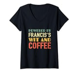Womens Powered by Francis's Wit and Coffee V-Neck T-Shirt