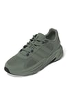 adidas Men's Ozelle Cloudfoam Shoes Sneaker, Silver Green/Silver Green/Black Blue met, 4 UK