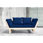 Inside75 Banquette méridienne style scandinave futon bleu royal BEAT couchage 75*200cm
