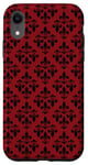 Coque pour iPhone XR Fleur de lys gothique rouge et noir motif floral fleur de lys