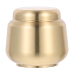 Koppar Rund Mini Urna Enkel Dekorativ Koppar Aska Förvaringsburk（4.5X4.5X4CM,Gyllene）