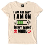 Teetown - T Shirt Femme - I'm Not Lazy - Funny Saying Fun Sloth Battery Energy Saving Power - 100% Coton Bio