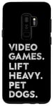 Coque pour Galaxy S9+ Jeux vidéo Lift Heavy Pet Dogs Funny Retro Gym Games Lover