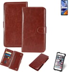 CASE FOR Motorola Moto E32s BROWN FAUX LEATHER PROTECTION WALLET BOOK FLIP MAGNE