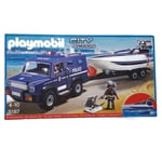Playmobil 5187 City Action Police Truck with Speedboat The Truck Can Be Opened