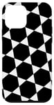 Coque pour iPhone 12 mini Black-White Hexagon Triangle Honeycomb Stars Pattern