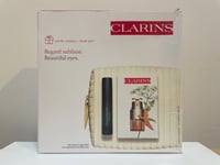Clarins beautiful eyes GiftSet mascara eye concentrate&makeup bag -imperfect box