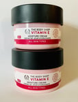 The Body Shop 2 x Vitamin E Moisture Day Cream 48 Hour Protection 50ml Set New
