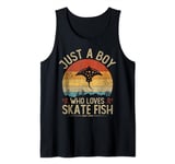 Vintage Skate Fish, Just A Boy Who Loves Skate Fish Boys Tank Top