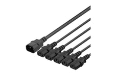 DELTACO - strömdelare - IEC 60320 C14 till power IEC 60320 C13 - 3 m