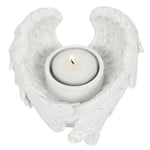 Angel Wings Tea Light Candle Holder Resin Ornament 5.5 cm High  Heart Love