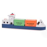 New Classic Toys Péniche avec 2 Containers Jouet en Bois pour Enfant, 904, Multi Color, Barge