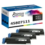 PREMIUM CARTOUCHE - x3 Toners - 45807111 (Noir) - Compatible pour OKI B 432 DN OKI B 512 DN OKI MB 492 dn OKI MB 562 dnw