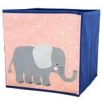 Elephant Design Storage Foldable Box Cubes Toy Chest Kids Room Organiser Basket
