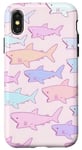 Coque pour iPhone X/XS Pastel Shark Soft Girl Preppy Esthétique Cute Kawaii Print