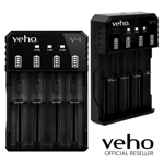 VEHO PEBBLE V-1 UNIVERSAL USB BATTERY CHARGER 4 CHANNELS LI-ION RECHARGEABLE