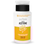 LaRosa ACETONE 190ml le distributeur avec pompe, Dissolvant pour vernis à ongles, acétone pour ongle semi permanent, gel UV/LED Soak Off, colle à ongles, faux ongles en acrylique