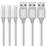 iPhone Charger Cable Lightning Cable 3Pack 3FT/1M Fast Charging & Sync Wire Compatible with iPhone XS/XR/X/8/7/6/5, iPad Pro/Air/mini and More