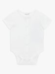 John Lewis Baby GOTS Organic Short Sleeve Adaptive Bodysuit, White