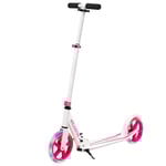 Scooter hopfällbar sparkscooter höjdjusterbar 100kg lastkapacitet sparkscooter med 2 LED-hjul rosa