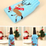 Christmas Wine Bottle Cover Knitted Bag Xmas Party Dinner Table Gingerbread Man