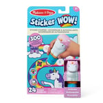 Melissa & Doug Sticker WOW!™ Sticker Stamper and 24-Page Activity Pad, 300 Stickers, Arts and Crafts Fidget Toy Collectible Character – Unicorn - Creative Play Travel Toy for Girls and Boys 3+