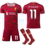 2024-2025 Liverpool Hemma Barn Vuxen Fotbollströja Med Strumpor Nr.11 M.SALAH No.11 M.SALAH 22