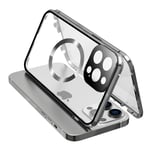 INF Dobbeltsidig HD-telefondeksel med spenne med linsebeskytter for iPhone Sølv 15 x 7.6 x 1.5 cm iPhone 13 Pro