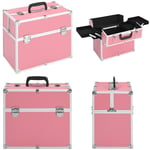 Sminklåda 38x23x34 cm rosa aluminium - Sminkväska - Sminkväskor - Home & Living