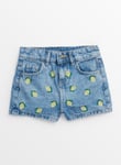 Tu Lemon Embroidered Mid Blue Denim Shorts 7 years Years female