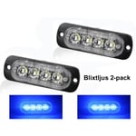 markeringsljus blåa blixtljus ledlampor blå 2-pack 12v 24v led Blå