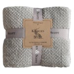 Kilburn & Scott Chevron Flannel Fleece Grey Blanket Sofa/Bed Accessory 140x180cm