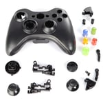 KINGZER Wireless Controller Full Shell Case for XBOX 360 Black