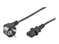 MicroConnect - Strömkabel - IEC 60320 C13 rak till CEE 7/7 (hane) vinklad - AC 250 V - 10 A - 10 m - svart