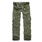 WDXPYA Men'S Cargo Pants,Mens Cargo Combat Work Trousers Military Tactical Cotton Casual Hiking Grass Army Green 9 Pockets Pants Trouser,29