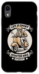 Coque pour iPhone XR Mobylette Squelette Moto Motard - Scooter Trotinette
