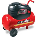 Compresseur MECAFER - 24L 1.5HP sans huile + tuyau et soufflette