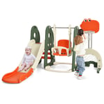 5 in 1 Kids Climber Slide Playset Toddler Slide and Swing Set Indoor Playground