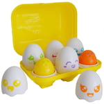 TOMY Toomies Hide and Squeak Eggs Baby Toy - Baby Box of Big Eggs w/ 3 Squeak C