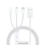 3i1 USB-kabel USB till microUSB / Lightning / USB-C 3,5A 50cm