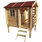TIMBELA Timbela - Maison sur pilotis pour enfants 1.1m2 Cabane enfant exterieur 182x146xH205cm Maisonnette en bois –