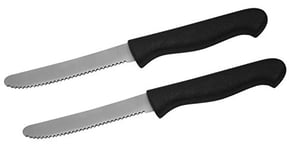 Fackelmann 43223 Set de 2 Couteaux à Petit-déjeuner Plastique/INOX Noir/Argent 20 cm
