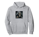 Skull With Headphones Rock Music Graphic Pullover Hoodie