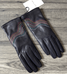 PAUL SMITH NAVY LEATHER SWIRL STITCHED GLOVES SIZE S MADE IN ITALY RETAIL €160